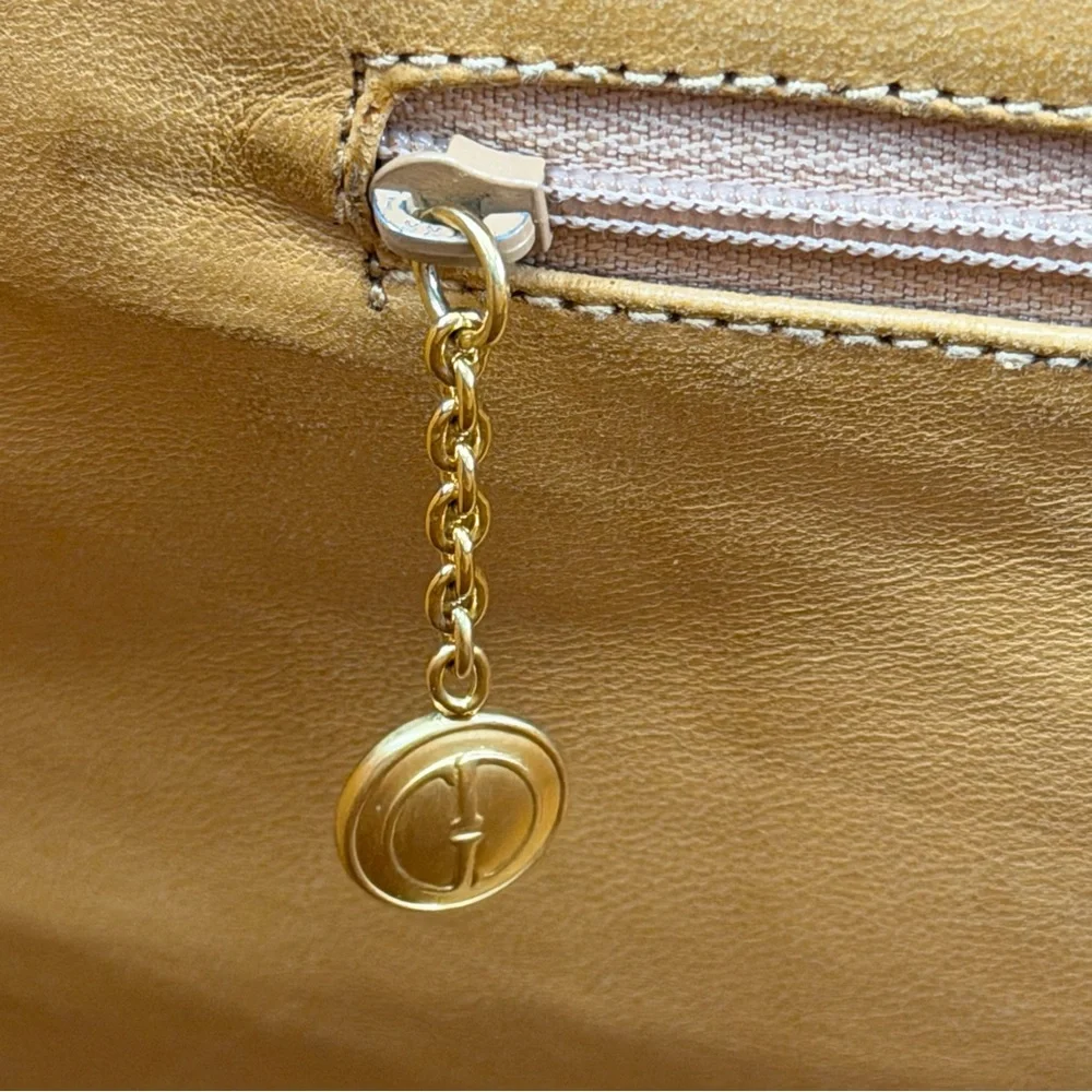 Gucci Vintage Large Bamboo Handle‎ Leather Tote Bag Brown Diana Bag